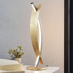 Lucande LED-es asztali lámpa Marija, arany színű, fényerőszabályzó, 62 cm, dimmelhető, Sárgaréz / arany, Nappali / Étkező, fém, Modern