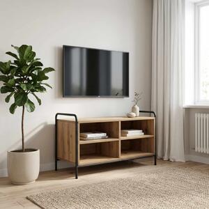 TV szekrény 140 x 39,5 x 50 cm Kézműves Tölgy Szerelt Fa