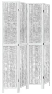 VidaXL 4 Paneles Fehér Tömörfa Térelválasztó - 140x220 cm