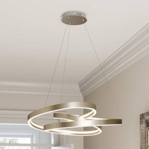 Lucande LED-es függőlámpa Gunbritt, Ø 80 cm, ezüst, fényerőszabályzóval,, dimmelhető, Alu / szürke / cink, Nappali / Étkező, Alumínium, Modern