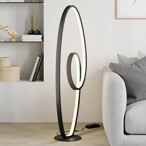 Lucande LED állólámpa Bronwyn, 122cm, antracit, alumínium, dimmelhető, Fekete, Nappali / Étkező, Alumínium, Modern