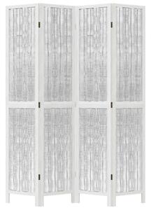 VidaXL 4 Paneles Fehér Tömörfa Térelválasztó - 140x200 cm