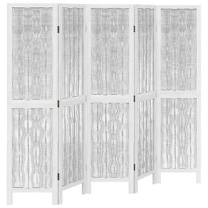 VidaXL 5 Paneles Fehér Tömörfa Térelválasztó - 175x160 cm