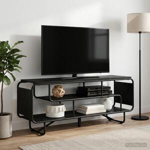 TV állvány 140 x 36 x 45 cm Fekete Tölgy Szerelt Fa