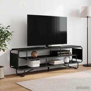 TV állvány 180 x 36 x 45 cm Fekete Tölgy Szerelt Fa