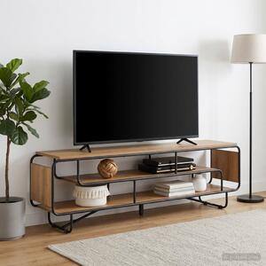 TV állvány 180 x 36 x 45 cm Kézműves Tölgy Szerelt Fa