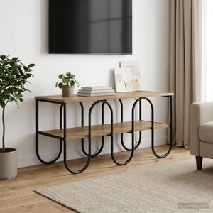 TV állvány 100 x 40 x 50 cm Kézműves Tölgy Szerelt Fa
