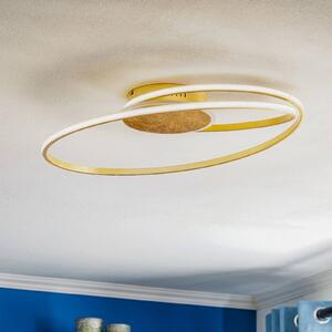Lindby LED mennyezeti lámpa Dorle, Ø 60 cm, arany, alumínium, dimmelhető, Sárgaréz / arany, Nappali / Étkező, fém, Modern