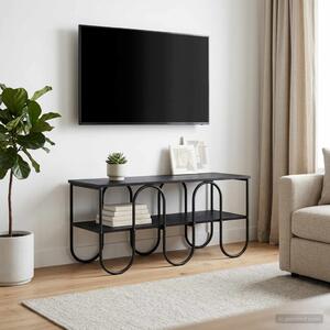 TV állvány 100 x 40 x 50 cm Fekete Tölgy Szerelt Fa