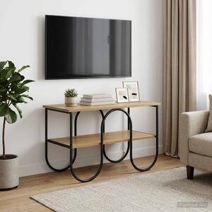 TV állvány 80 x 40 x 50 cm Kézműves Tölgy Szerelt Fa