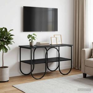 TV állvány 80 x 40 x 50 cm Fekete Tölgy Szerelt Fa