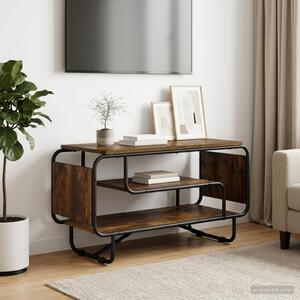 TV állvány 80 x 36 x 45 cm Füstös Tölgy Szerelt Fa
