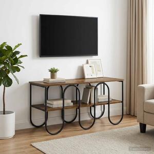 TV állvány 100 x 40 x 50 cm Füstös Tölgy Szerelt Fa