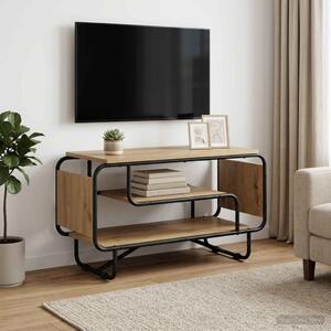 TV állvány 80 x 36 x 45 cm Kézműves Tölgy Szerelt Fa