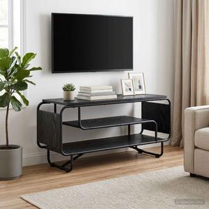 TV állvány 98 x 36 x 45 cm Fekete Tölgy Szerelt Fa