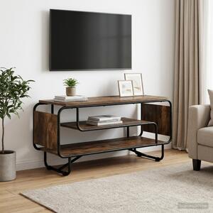 TV állvány 98 x 36 x 45 cm Füstös Tölgy Szerelt Fa