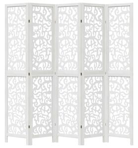VidaXL 5 Paneles Fehér Fa Paraván - 175-180 x 200 cm