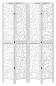 Fa Térelválasztó - 4 Panel - Fehér - 140x220 cm