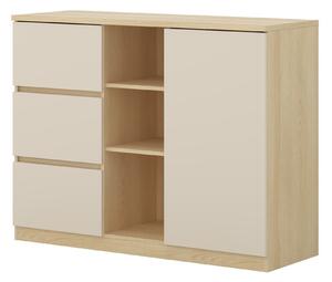 Komód Nolcala 109, Laminált forgácslap, 93x120x42cm, Tölgy, Bézs