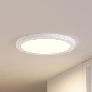 PRIOS Prios LED mennyezeti lámpa Aureka, mozgásérzékelő, Ø 33 cm, fehér, Fehér / opál, Nappali / Étkező, Alumínium, Modern