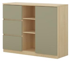 Komód Nolcala 109, Laminált forgácslap, 93x120x42cm, Tölgy, Eukaliptusz