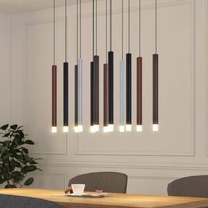 Lucande LED függőlámpa Stoika, 80cm, 16 fényű, szögletes, dimmelhető, Fekete, Nappali / Étkező, Műanyag, Modern