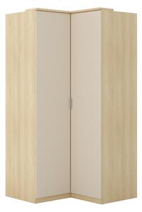 Sarokszekrény Nolcala 107, Laminált forgácslap, 217x109x109cm, Tölgy, Bézs