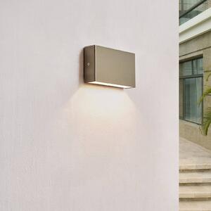 Arcchio Karline LED kültéri falilámpa, 530 lm, rozsdamentes acél, IP65, Alu / szürke / cink, Rozsdamentes acél, Modern