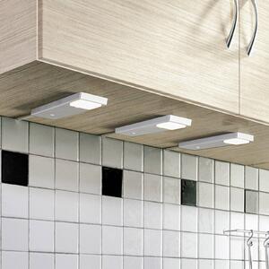Lindby Amaryll LED pult alatti lámpa, 3 db-os készlet, Alu / szürke / cink, Konyha, Műanyag, Modern