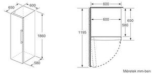 Bosch KSV36VLEP Egyajtós hűtőszekrény, 346L, M: 186, VitaControl, E energiaosztály