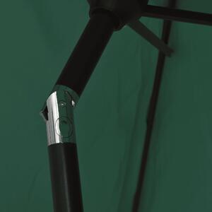 VidaXL 3 m átmérőjű napernyő acél tartórúddal zöld