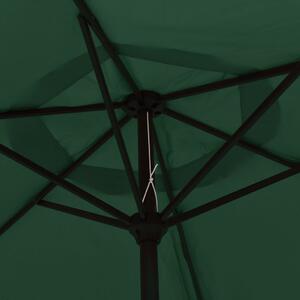VidaXL 3 m átmérőjű napernyő acél tartórúddal zöld