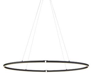 Design függőlámpa fekete ovális 120cm LED-del, 3 lépésben dimmelhető - Ovallo