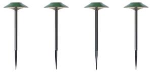 4 darabos zöld leszúrható spotlámpa készlet LED-del IP44 Solar - Mushroom