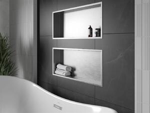 Mexen X-Wall-R falba építhetö polc falfülke 75 x 30 cm, inox - 1910753010 Falfülke