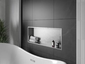 Mexen X-Wall-R falba építhetö polc falfülke 90 x 30 cm, inox - 1910903010 Falfülke