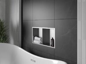 Mexen X-Wall-R falba építhetö polc falfülke polcal 60 x 30 cm, inox - 1910603010S Falfülke