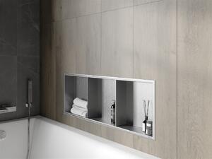 Mexen X-Wall-R falba építhetö polc falfülke polcal 90 x 30 cm, inox - 1910903010S Falfülke