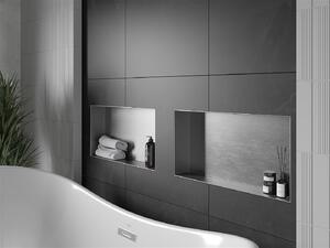 Mexen X-Wall-NR falba építhetö polc falfülke burkolható keret 60 x 30 cm, inox - 1911603010 Falfülke