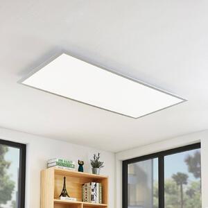 Lindby LED mennyezeti lámpa Zento, 120 cm, ezüst, 4000 K, Alu / szürke / cink, Konyha, Műanyag, Modern