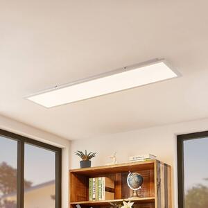 Lindby Smart LED mennyezeti panel Kjetil 120 x 30 cm Tuya RGB CCT, dimmelhető, Alu / szürke / cink, Dolgozószoba / Iroda, Alumínium, Modern