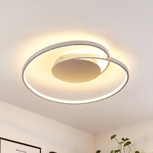 Lucande LED mennyezeti lámpa Enesa, 63 cm, CCT, távirányítóval, dimmelhető, dimmelhető, Alu / szürke / cink, Hálószoba, fém, Modern