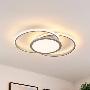 Lucande LED mennyezeti lámpa Senne, 63 cm, ezüst, alumínium, dimmelhető, Alu / szürke / cink, Konyha, fém, Modern