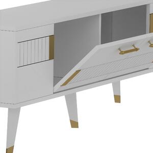 TV asztal/szekrény Mody (fehér + arany). 1067158
