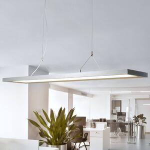 Arcchio LED-es függőlámpa Dorean, ezüst, fém, 120cm, dimmelhető, Alu / szürke / cink, Dolgozószoba / Iroda, fém, Modern