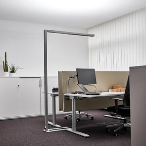 Arcchio LED irodai állólámpa Jolinda, ezüst, 4000 K, érzékelővel, dimmelhető, Alu / szürke / cink, Dolgozószoba / Iroda, Alumínium, Modern