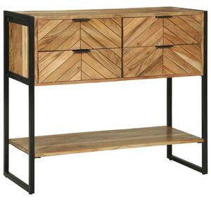 Konzolasztal fiókkal Barna 90 x 35 x 80 cm Tömör Akácfa