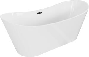 Luxury Montana szabadon álló fürdökád akril 180 x 80 cm, fehér, leeresztö fekete - 52011808000-B Térben álló kád
