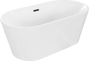 Luxury Luna szabadon álló fürdökád akril 150 x 75 cm, fehér, leeresztö fekete - 52031507500-B Térben álló kád