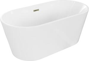 Luxury Luna szabadon álló fürdökád akril 150 x 75 cm, fehér, leeresztö arany - 52031507500-G Térben álló kád